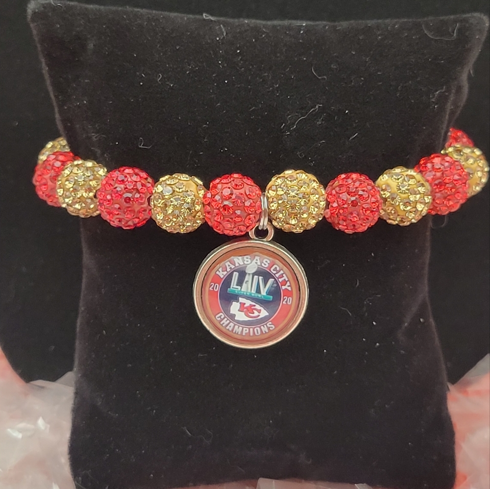 🏈BEAUTIFUL🏈 KANSAS CITY CHIEFS CHARM BRACELETS #3